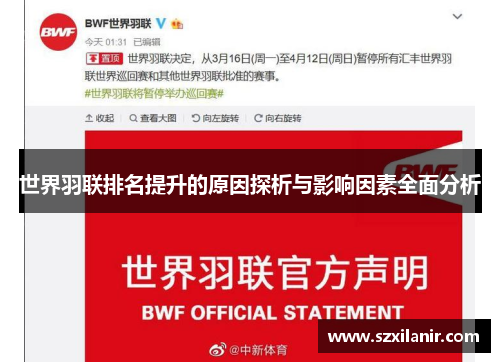 世界羽联排名提升的原因探析与影响因素全面分析