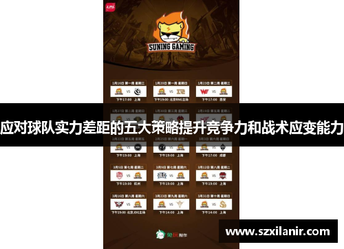 应对球队实力差距的五大策略提升竞争力和战术应变能力